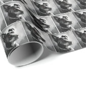 黒犬と銀犬のスケッチ絵画ズ ラッピングペーパー (ロールコーナー)