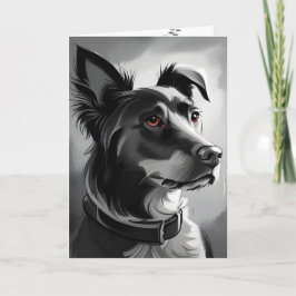 黒犬と銀犬の誕生日ユーモア カード