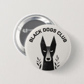 黒犬のイラスト 缶バッジ (正面&裏面)