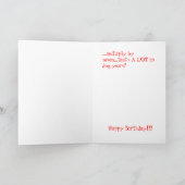 黒犬のチップ頭の願いハッピーバースデー カード (内部)