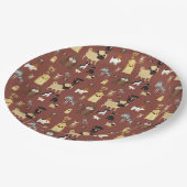 黒犬のパターン ペーパープレート (アングル)