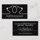 黒犬のラインロゴピッターの獣医 名刺 (正面/裏面)