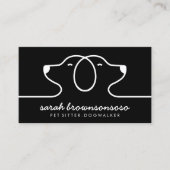 黒犬のラインロゴピッターの獣医 名刺 (正面)