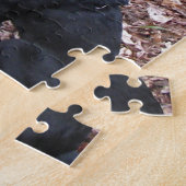 黒犬の写真 ジグソーパズル (側面)