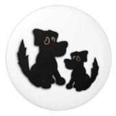 黒犬の家族 セラミックノブ (正面)