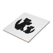 黒犬の家族 タイル (側面)