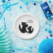 黒犬の家族 ペーパープレート (パーティー)