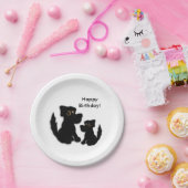 黒犬の家族 ペーパープレート (パーティー)