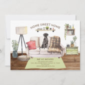 黒犬の引っ越し案内 招待状 (正面)