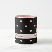黒犬の恋人ヴァレンティカスタムンズ写真と文字 マグカップ (中央)