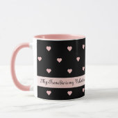 黒犬の恋人ヴァレンティカスタムンズ写真と文字 マグカップ (左)