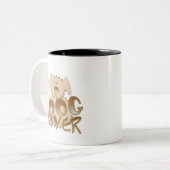 黒犬の恋人Tシャツとギフト ツートーンマグカップ (正面左)