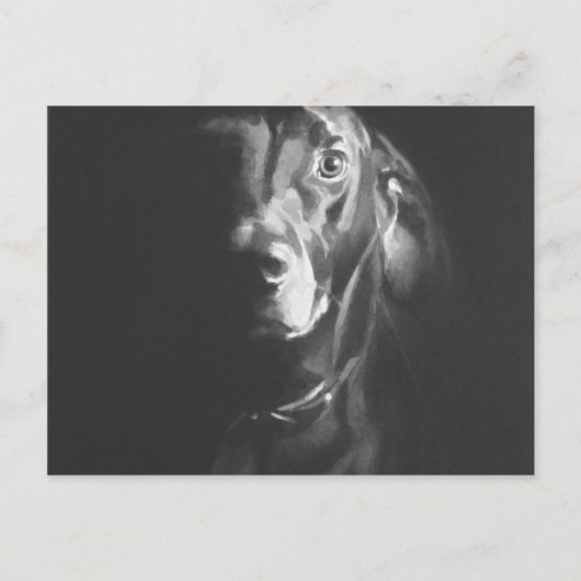 黒犬の水彩画ポール・ジャクソン ポストカード (正面)