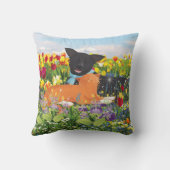 黒犬の赤猫 クッション (裏面)