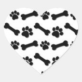 黒犬の足と骨の名前をカスタムすると気持ち ハートシール (正面)