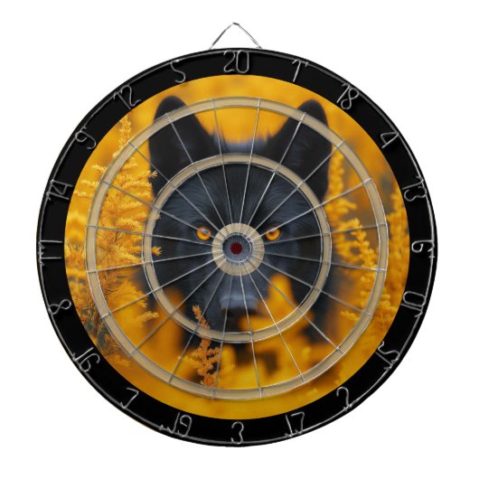 黒犬の金ゴールド素晴らしアイレギュレーション ダーツボード (正面)