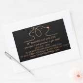 黒犬キャットロゴベットペット 長方形シール (封筒)