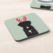 黒犬トナカイのクリスマスライト コースター (左側)