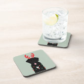 黒犬トナカイのクリスマスライト コースター (右側)