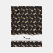 黒犬パーソナライズされたにシェパード犬の名前を付ける フリースブランケット (正面)