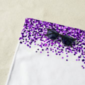 黒犬パープルスパークルビーチタオル ビーチタオル (インサイチュ)