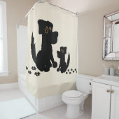 黒犬ファミリーシャワーカーテン シャワーカーテン (インサイチュ)