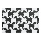 黒犬フェイク型千鳥格子の枕ケース 枕カバー (裏面)