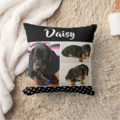 黒犬ペット愛人写真コラージュパワープリント クッション (ブランケット)