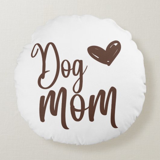 黒犬ママ丸い枕 ラウンドクッション (正面)