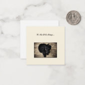 黒犬ミニサンキューノートカード ノートカード (正面/裏面インサイチュ)
