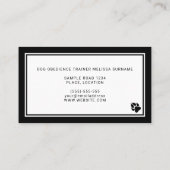 黒犬ミニマルシルエット犬トレーナー 名刺 (裏面)