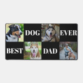 黒犬モダンパパ4枚フォトコラージュ デスクマット (正面)