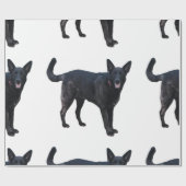 黒犬ラッピング紙 ラッピングペーパー (フラット)
