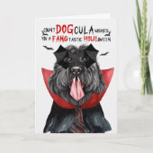 黒犬ロシアの数おもしろいDOGculaハロウィーン シーズンカード (正面)