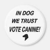 黒犬文字ボタン マグネット (正面)