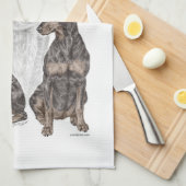 黒犬 キッチンタオル (四つ折り)