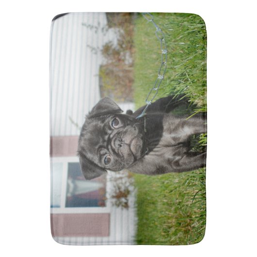 黒犬 バスマット (正面縦)