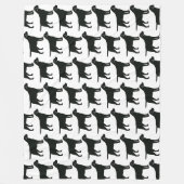 黒犬 フリースブランケット (正面)
