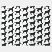 黒犬 フリースブランケット (正面(横))