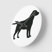 黒犬 ラウンド壁時計 (傾斜)