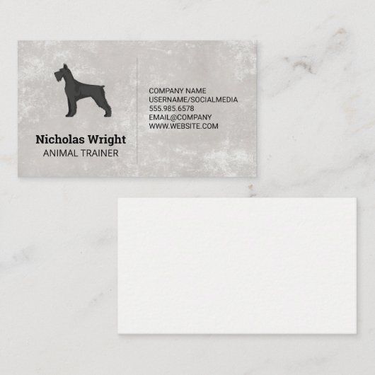 黒犬 |動物 名刺 (正面/裏面)