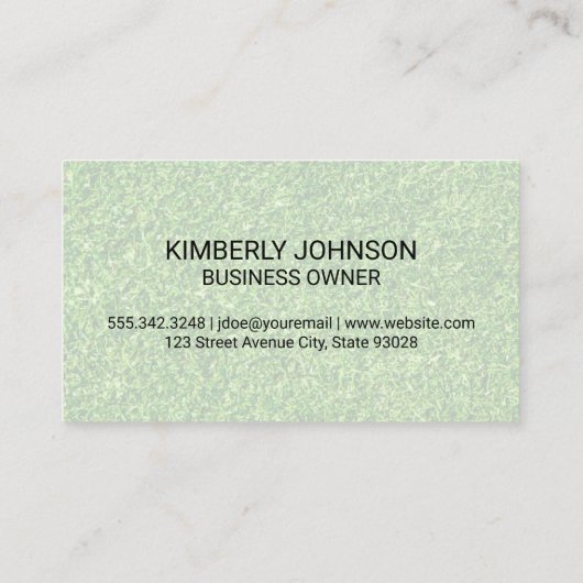 黒犬 | Green Grass Background名刺 名刺 (裏面)