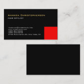 黒独占的赤トレンディー美容師 名刺 (正面/裏面)