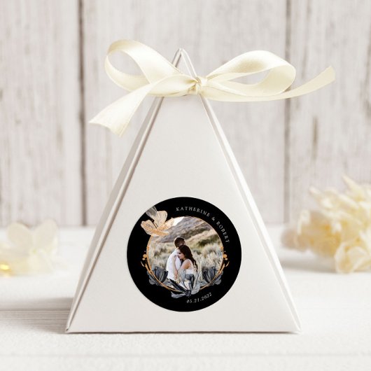 黒独占的金ゴールドフローラモノグラ結婚ム ラウンドシール