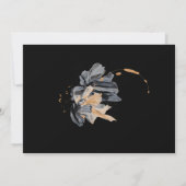 黒独占的金ゴールドフローラ保存日 招待状 (裏面)