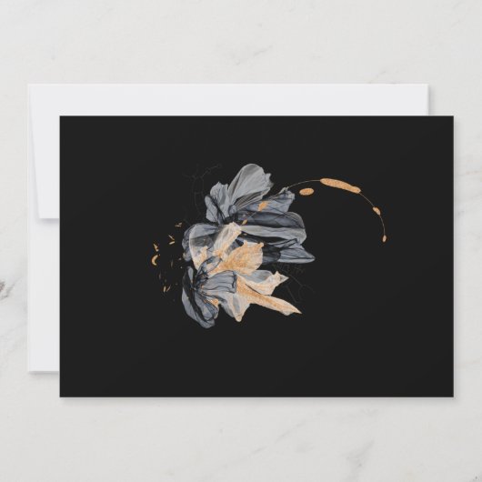 黒独占的金ゴールドフローラ保存日 招待状 (裏面)