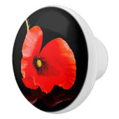 黒独身のい赤いポピー セラミックノブ (右)