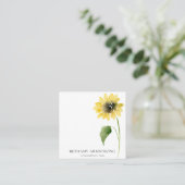 黒独身のと白のひまわり茎II スクエア名刺 (スタンド正面)
