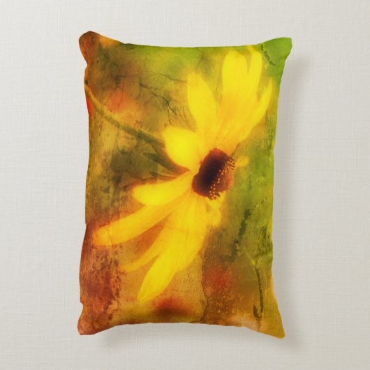 黒独身の目スーザンデイジーグランジ抽象芸術 アクセントクッション (裏面(縦))