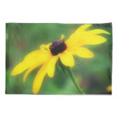 黒独身の目スーザンデイジーフラワー 枕カバー (裏面)